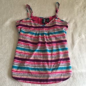 Weavers Pink blue purple polyester tank top